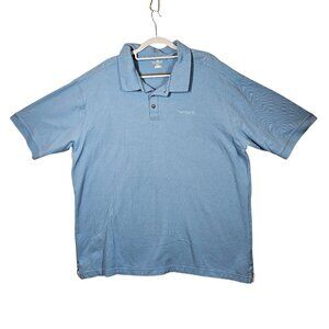 Carhartt Mens Polo Shirt 2XL Blue 100% Cotton Short Sleeve Classic Fit Casual